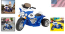 Battery-Powered 3-Wheel Kids Motorcycle Trike for Imaginative Play Police Blue Magic Cars 1