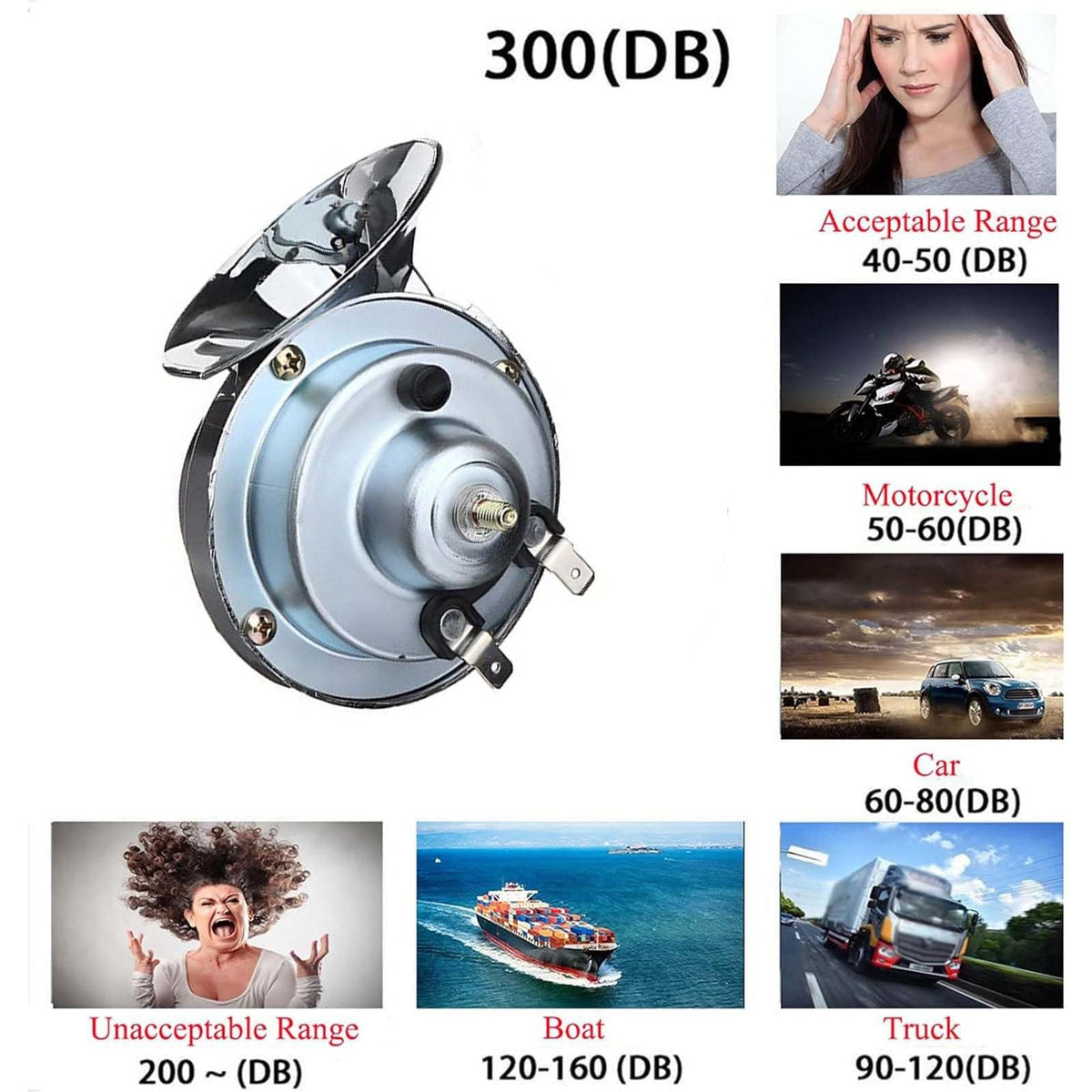 300DB Universal Super Train Horn For Trucks SUV Car Boat - Foto 3