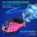 24V Kids Electric Drifting Go-Kart with 360° Spin and Bluetooth – Pink Magic Cars 4