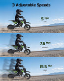 36V Green Electric Dirt Bike for Kids 5-10 Years - Off-Road Trail Toy Magic Cars 4