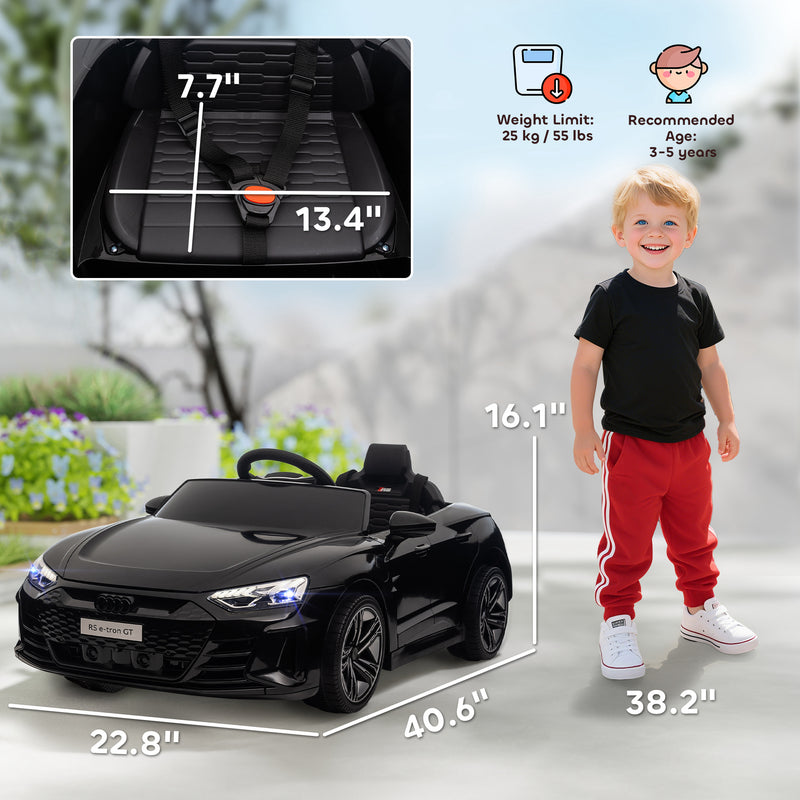 Licensed Audi 12V Electric Ride-On Car with Remote Control and Honking Horn