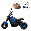 Blue Electric 6V 3-Wheel Motorcycle Toy for Kids with Colorful Lights and Music Magic Cars 2