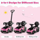 3-in-1 Licensed Kids Ride-On Push Car Toy with Removable Handle and Guardrail Magic Cars 4