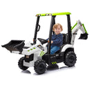4-in-1 Ride-On Excavator and Front Loader with Remote Control for Ages 3-8, Yellow Magic Cars 0