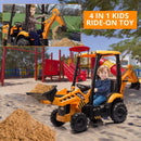 4-in-1 Ride-On Electric Excavator and Bulldozer for Kids with Remote Control Magic Cars 4