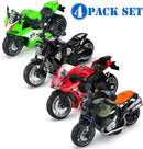 Set of 4 Pull Back Motorbikes for Children Magic Cars 3