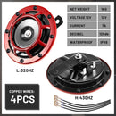 4 Pcs 12V Electric Car Train Horn Set with Super Loud Sound and Red Protective Grill Magic Cars 3