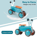 4-Wheel Blue Baby Balance Bike Without Pedals Magic Cars 4