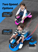 45W 5.5A Light-Up Electric Wiggle Car with Pedal and Rechargeable Battery 2-in-1 Magic Cars 2