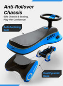 45W 5.5A Light-Up Electric Wiggle Car with Pedal and Rechargeable Battery 2-in-1 Magic Cars 4