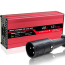 48V Golf Cart Battery Charger with 12A Output and 3-Pin Round Plug for 12A Club Car Magic Cars 0