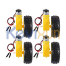 4PCS DC Electric Motors with Plastic TT Motor Tires and Wheels for Arduino Smart Car Magic Cars 3