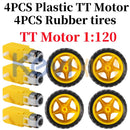 4PCS DC Electric Motors with Plastic TT Motor Tires and Wheels for Arduino Smart Car Magic Cars Variant 4
