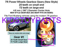4-Pack Power Wheels Racer Gear Set with 25/72 Teeth, Compatible with