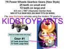 4-Pack Power Wheels Racer Gear Set with 25/72 Teeth, Compatible with