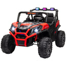 Red 24V Dual-Seater Electric Car for Kids with Remote Control, 3 Speed Options & LED Lights