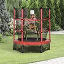 5FT Kids Trampoline with Safety Enclosure Net, Springless Design, Protective Pad, and Steel Frame Magic Cars 4