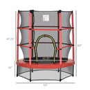 5FT Kids Trampoline with Safety Enclosure Net, Springless Design, Protective Pad, and Steel Frame Magic Cars 5