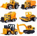 Kids Construction Vehicle Toy Set with Bulldozer and Forklift - 6 Pack Magic Cars 1