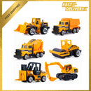 Kids Construction Vehicle Toy Set with Bulldozer and Forklift - 6 Pack Magic Cars Variant 0