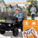 6-Wheels Kids 12V Electric Ride-On Truck with Remote, LED Lights, Music, and MP3 Player - Black Magic Cars 4