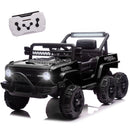 6-Wheels 12V Electric Ride-On Truck Toy with Remote, LED Lights, and MP3 Player for Kids, Black Magic Cars 1