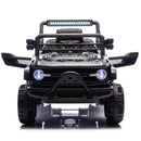 6-Wheels 12V Electric Ride-On Truck Toy with Remote, LED Lights, and MP3 Player for Kids, Black Magic Cars 2