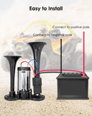 600DB Dual Air Horn Trumpets Super Loud Electric Car Horn Kit with Air Compressor Magic Cars 4