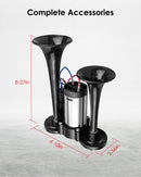 600DB Dual Air Horn Trumpets Super Loud Electric Car Horn Kit with Air Compressor Magic Cars 5