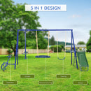 5-in-1 Heavy Duty A-Frame Swing Set for Backyard Outdoor Play Magic Cars 3