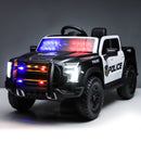 12V Black Remote Control Ride-On Car with 4-Wheel Shock Absorption for Kids Aged 3-6