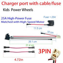 6V 12V 24V Round Charging Port for Kids Electric Ride-On Toys Magic Cars 7