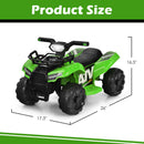 6V 4-Wheel Kids Green ATV Quad Ride-On Toy with Music, Horn, and LED Lights Magic Cars 1