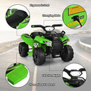 6V 4-Wheel Kids Green ATV Quad Ride-On Toy with Music, Horn, and LED Lights Magic Cars 8
