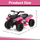 6V 4-Wheel Pink Kids ATV Ride-On Toy with Music Horn and LED Lights Magic Cars 1