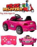 Barbie 6V Battery Operated Convertible Ride-On Car for Kids 3+ with Remote Control Magic Cars Variant 0