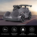 6V Battery-Powered Kids Ride-On Go Kart with 4 Wheels, RC Control, Bumper, and Music – Black Magic Cars 3