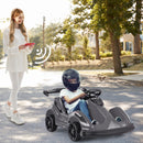 6V Battery-Powered Kids Ride-On Go Kart with 4 Wheels, RC Control, Bumper, and Music – Black Magic Cars 4