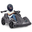 6V Battery-Powered Kids Ride-On Go Kart with 4 Wheels, RC Control, Bumper, and Music – Black Magic Cars 7