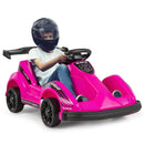 6V Battery-Powered Pink Kids 4-Wheel RC Go-Kart with Bumper and Music Magic Cars 7