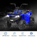6V Battery-Powered Kids Ride-On ATV 4 Wheeler Quad with MP3 and LED Headlight Blue Magic Cars 4