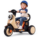 Electric Kids' Motorcycle with LED Headlight, Illuminated Deck, and Music Features - Beige Magic Cars 1