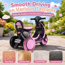 Electric Kids' Motorcycle with LED Headlight, Illuminated Deck, and Music Features - Pink Magic Cars 5