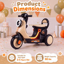 6V Electric Ride-On Motorcycle with LED Lights, Illuminated Deck, and Music - Beige Magic Cars 2