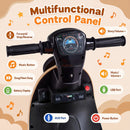 6V Electric Ride-On Motorcycle with LED Lights, Illuminated Deck, and Music - Beige Magic Cars 8