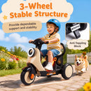 6V Electric Ride-On Motorcycle with LED Headlight, Illuminated Deck, and Music - Beige Magic Cars 7
