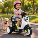 6V Electric Ride-On Motorcycle with LED Headlight, Illuminated Deck, and Music - White Magic Cars 3