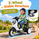 6V Electric Ride-On Motorcycle with LED Headlight, Illuminated Deck, and Music - White Magic Cars 8