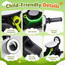 6V Electric Ride-On Motorcycle with LED Headlight, Illuminated Deck, and Music - White Magic Cars 9