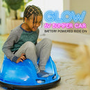 6V Blue Glow LED Rechargeable Kids Ride-On Bumper Car with 360° Spin Magic Cars 1
